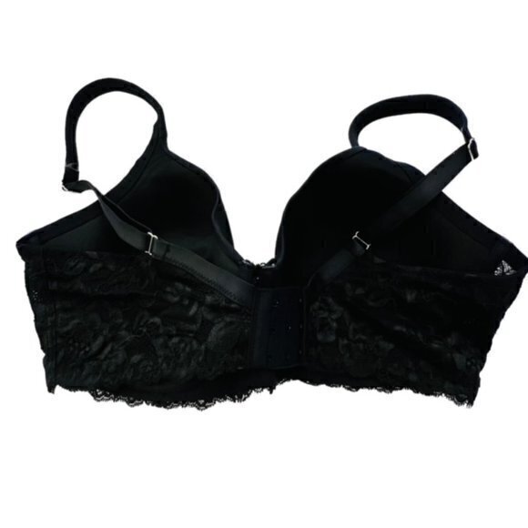 M. VIE INTIMATES Padded Bra Size 38D Black Lace Floral Lightly Padded  Brand new - Picture 4 of 8